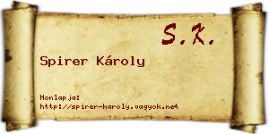 Spirer Károly névjegykártya